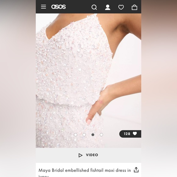 NWT ASOS Bridal White Maxi Dress - Picture 3 of 5